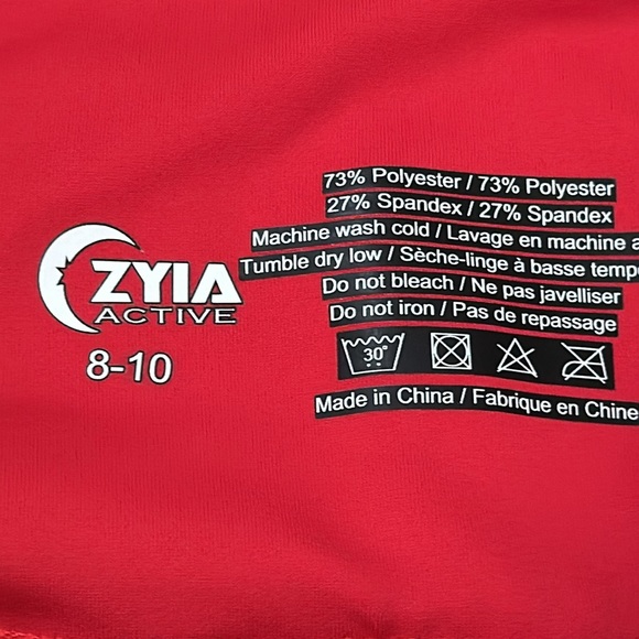 Zyia Active red and purple capri leggings size 8-10 - Picture 2 of 7